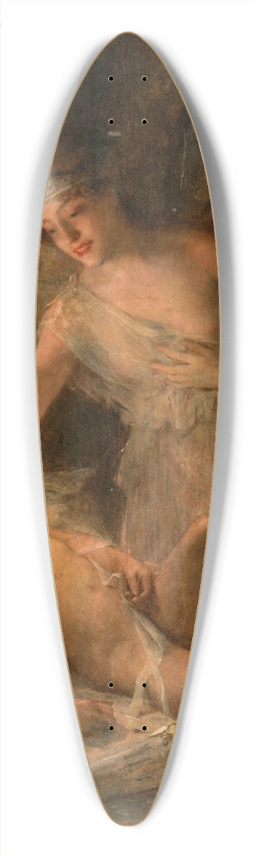 Lon Franois Comerre - Psyche discovers Cupid 39.3 inch art pintail longboard deck