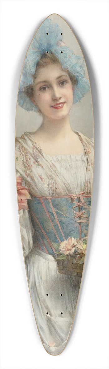 Lon Franois Comerre - The flower seller 39.3 inch art pintail longboard deck