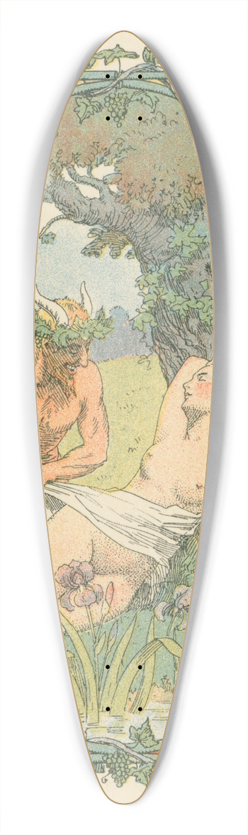 Lon Lebgue - Nymph and satyr 39.3 inch art pintail longboard deck