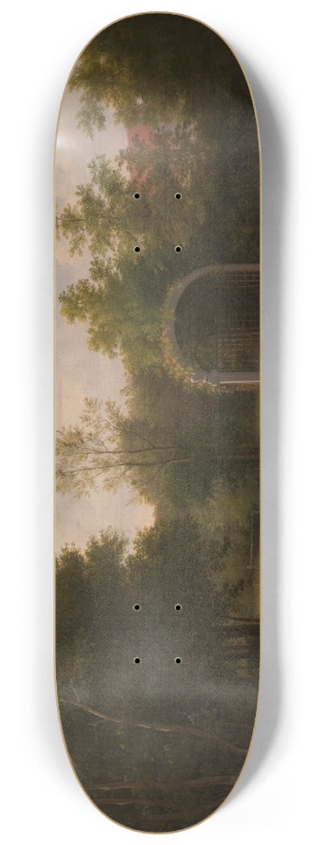 Christoffer Wilhelm Eckersberg - Arbour in the park of Sanderumgrd manor 8.25 inch art skate deck