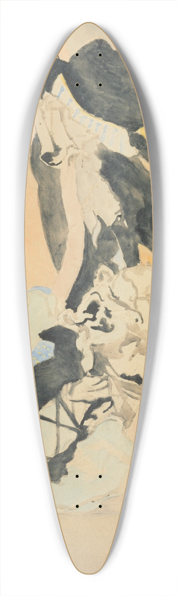Lon Spilliaert - Poppen 39.3 inch art pintail longboard deck