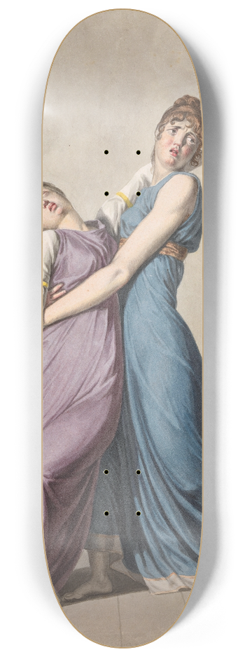 Christoffer Wilhelm Eckersberg - A Woman is Supporting Another Woman, Who has fainted upon Reading a Letter 8.25 inch art skate deck