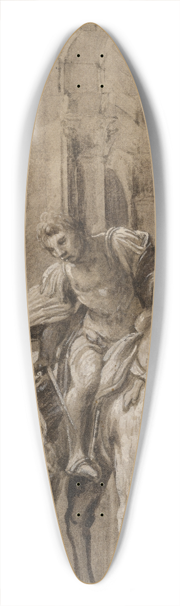 Lorenzo Lotto - Saint Martin Dividing His Cloak with a Beggar 39.3 inch art pintail longboard deck
