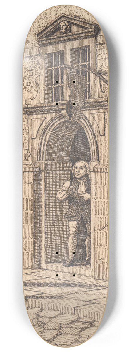 Christoffer Wilhelm Eckersberg - Parti omkring en portal af brsen Illustration til Linearperspectiven , Tavle VI 8.25 inch art skate deck