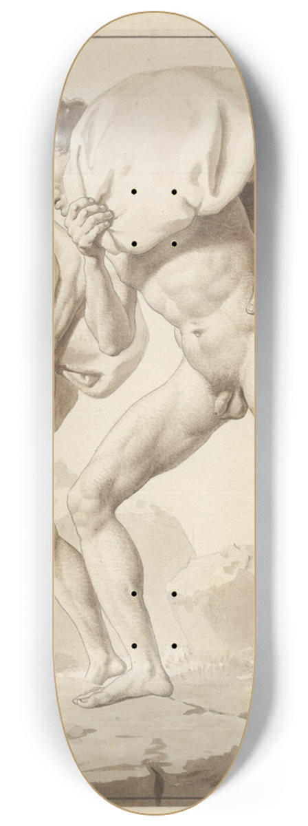 Christoffer Wilhelm Eckersberg - Studie af to ngne mnd, belssede med byrder, p vej op ad et bjerg 8.25 inch art skate deck