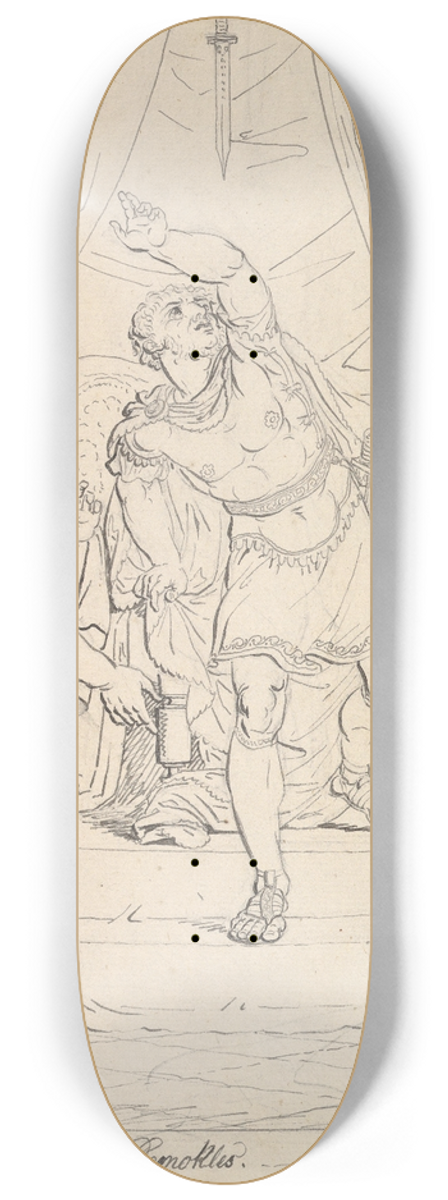 Christoffer Wilhelm Eckersberg - The Sword of Damocles 8.25 inch art skate deck