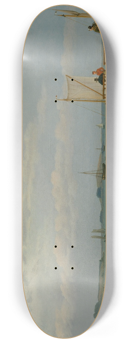Christoffer Wilhelm Eckersberg - View towards Koster from the jetty at Kallehave 8.25 inch art skate deck