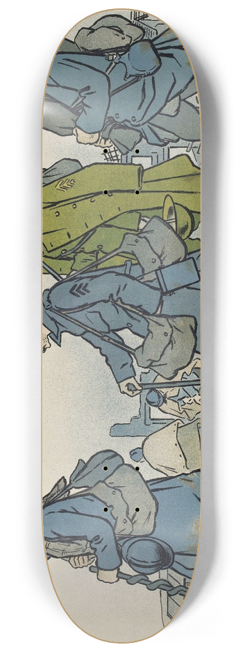 Adrien Barrre - Groupe de soldats en marche 8.25 inch art skate deck