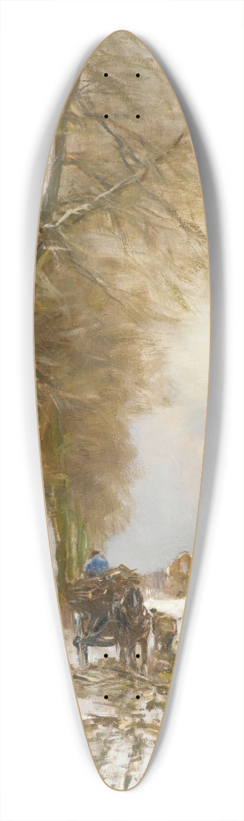 Louis Apol - Figures On A Snowy Path 39.3 inch art pintail longboard deck