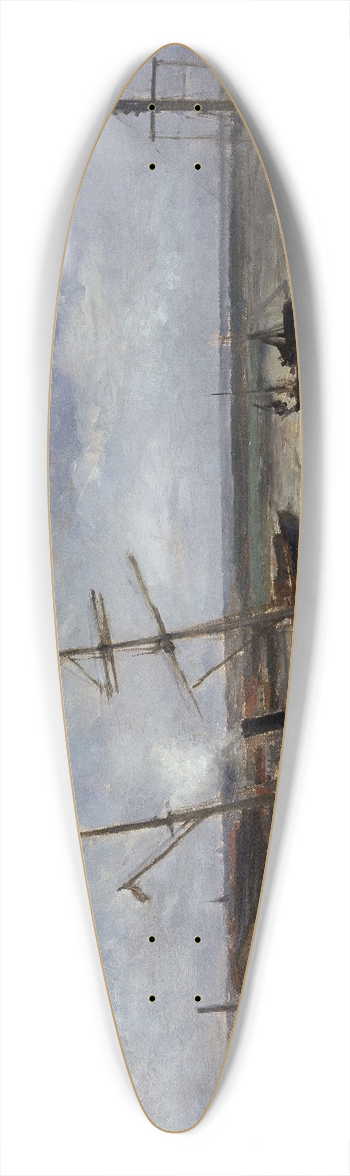 Louis Artan - Quay in Antwerp 39.3 inch art pintail longboard deck