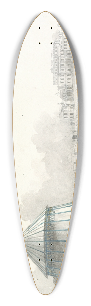 Louis Belanger - Vue du pavillon rig dans Green Park afin de prsenter le Sige de Gibraltar par John Singleton Copley 39.3 inch art pintail longboard deck