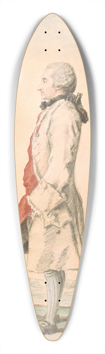 Louis Carrogis Carmontelle - Portrait of a Man Standing with Hat in Hand 39.3 inch art pintail longboard deck