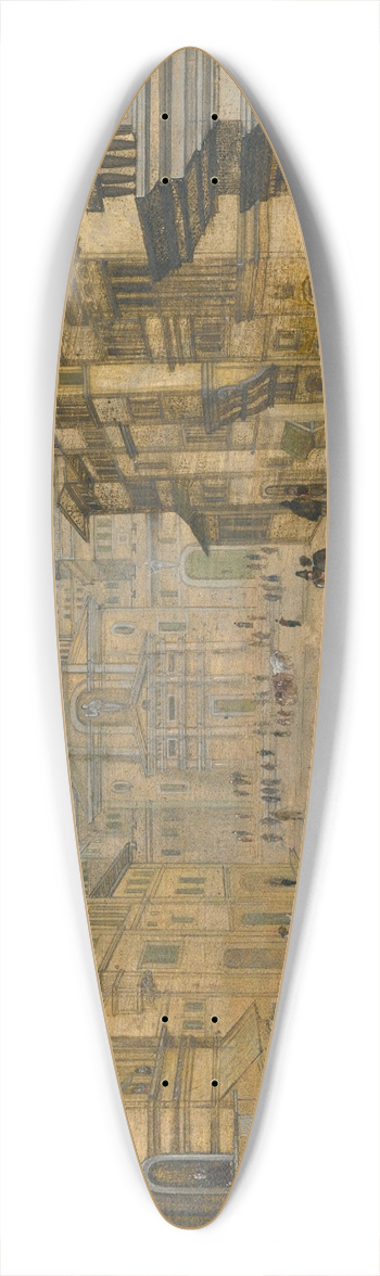Louis de Caullery - Elegant figures strolling in a renaissance town 39.3 inch art pintail longboard deck