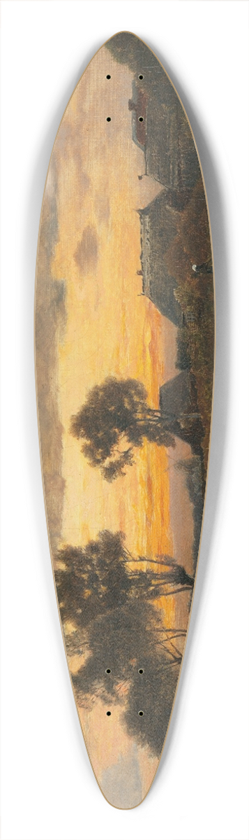Louis Douzette - Abenddmmerung am Weiher 39.3 inch art pintail longboard deck