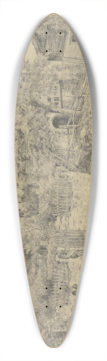 Louis Eysen - Farmstead in South Tirol 39.3 inch art pintail longboard deck