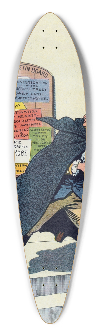 Louis Glackens - He had a hunch 39.3 inch art pintail longboard deck