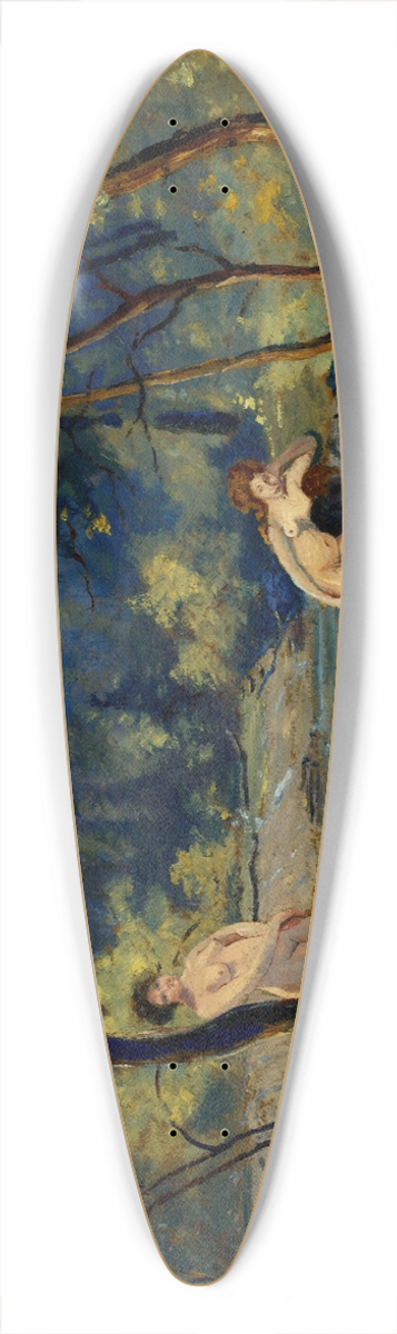 Louis Michel Eilshemius - Standing and Reclining Nymphs 39.3 inch art pintail longboard deck
