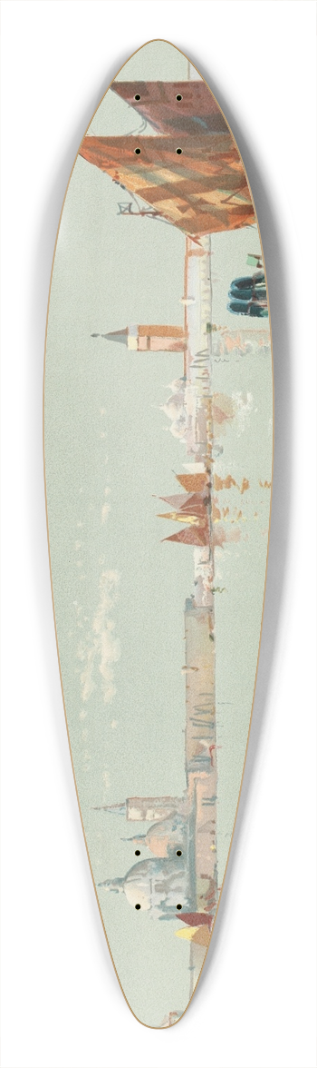 Louis Prang - Venetian seascape 39.3 inch art pintail longboard deck