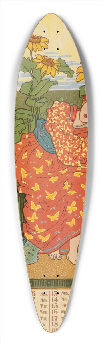 Louis Rhead - April, May, June 39.3 inch art pintail longboard deck