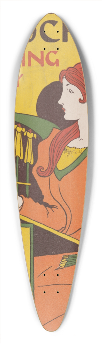 Louis Rhead - Photochrome engraving company 39.3 inch art pintail longboard deck