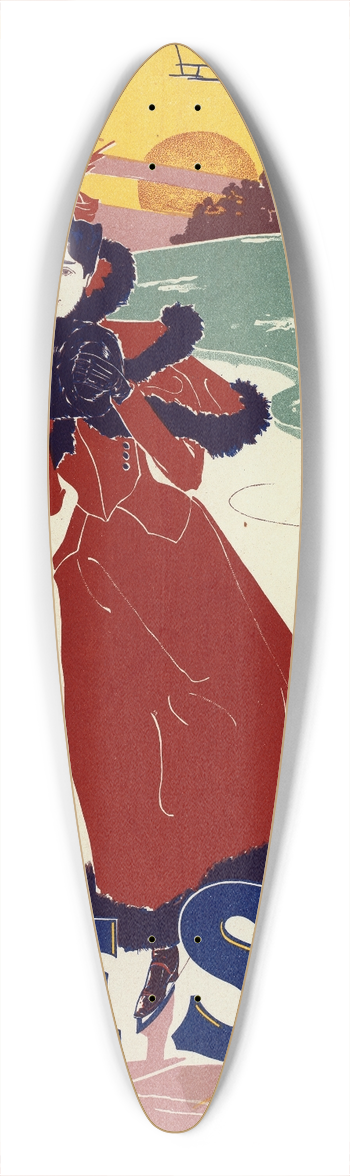 Louis Rhead - The Sun 39.3 inch art pintail longboard deck