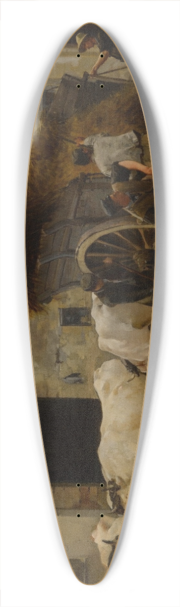 Louis-Robert Carrier-Belleuse - Farmyard, Group of Oxen 39.3 inch art pintail longboard deck