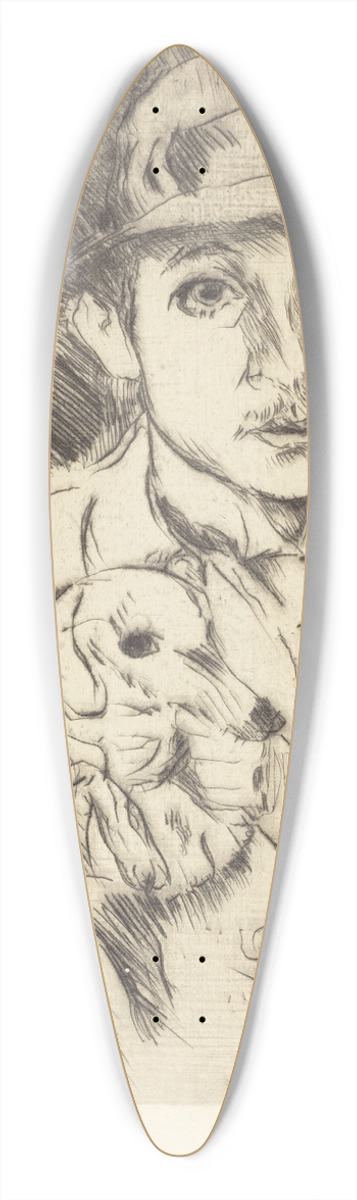 Lovis Corinth - Boy with Dog (Knabe mit Hund) 39.3 inch art pintail longboard deck