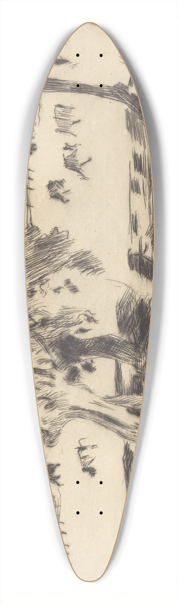 Lovis Corinth - Landscape with Cows (Landschaft mit Khen) 39.3 inch art pintail longboard deck