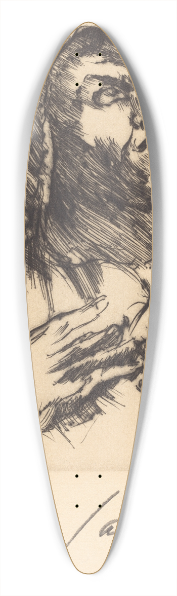 Lovis Corinth - Monk Gazing Upward (Mnch mit Erhobenem Blick) 39.3 inch art pintail longboard deck