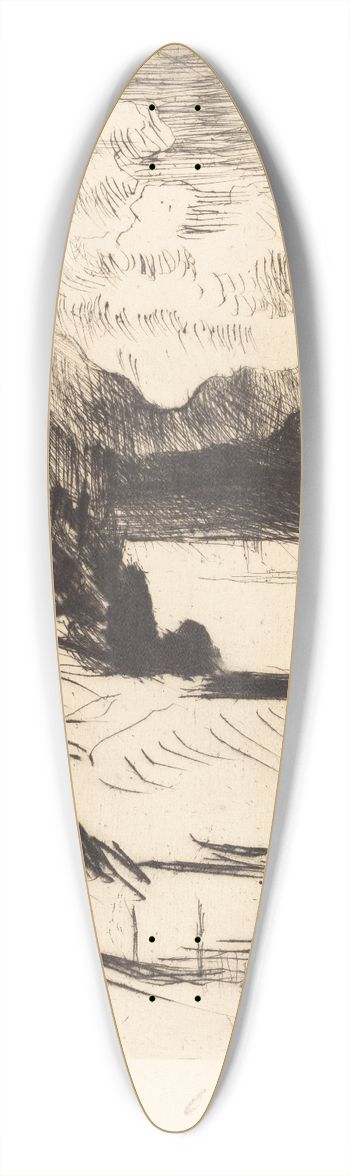 Lovis Corinth - On the Walchen Sea (Am Walchensee) 39.3 inch art pintail longboard deck