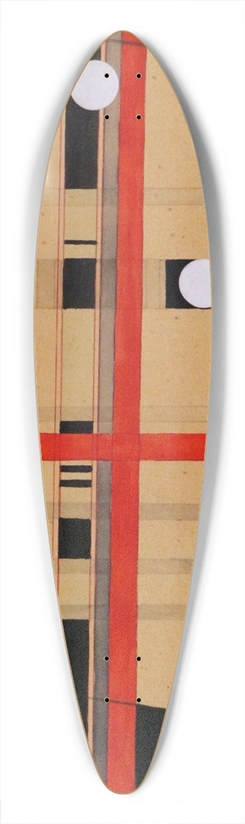 Lszl Moholy-Nagy - Croce rossa e palle bianche 39.3 inch art pintail longboard deck