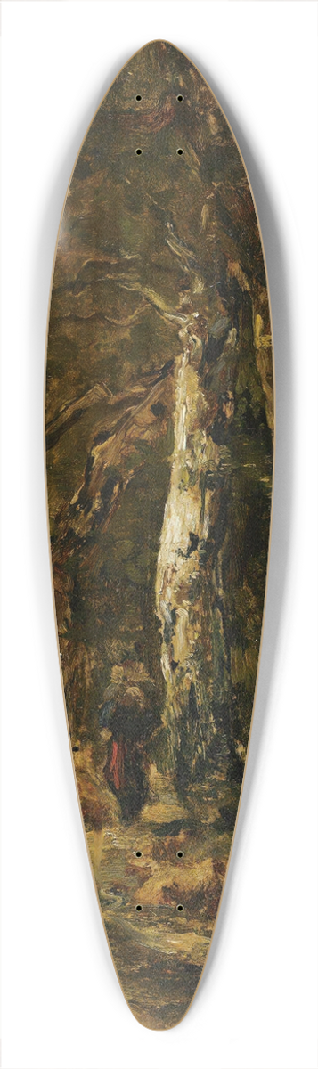 Lszl Pal - Forest Landscape With Figure 39.3 inch art pintail longboard deck
