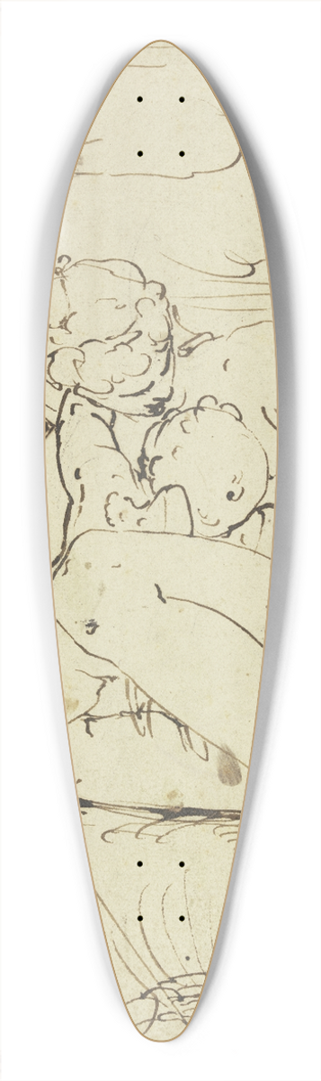 Luca Cambiaso - Venus caressing Cupid 39.3 inch art pintail longboard deck
