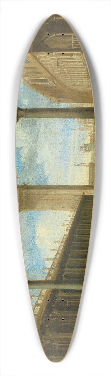 Luca Carlevarijs - A view of the Piazza San Marco looking north from the Piazzetta towards the clock tower, Venice 39.3 inch art pintail longboard deck