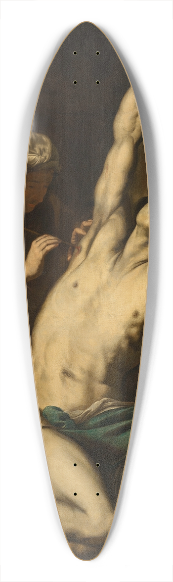 Luca Giordano - Saint Sebastian tended by Saint Irene 39.3 inch art pintail longboard deck
