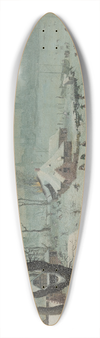 Lucas van Valckenborch - Winter Landscape with Snowfall near Antwerp 39.3 inch art pintail longboard deck