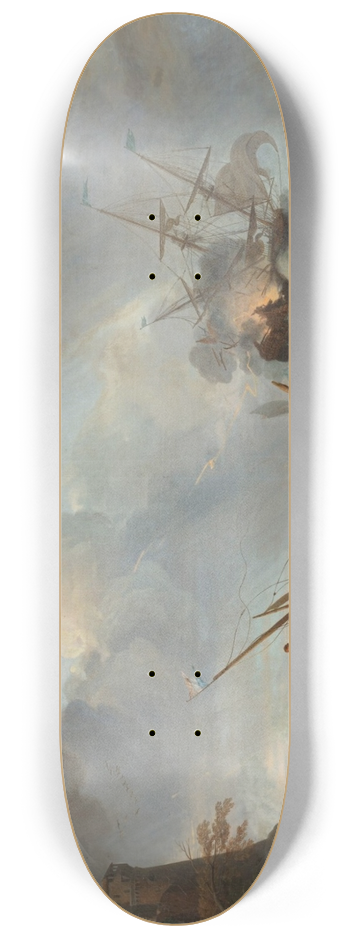 Adrien Manglard - A storm on a rocky coast 8.25 inch art skate deck