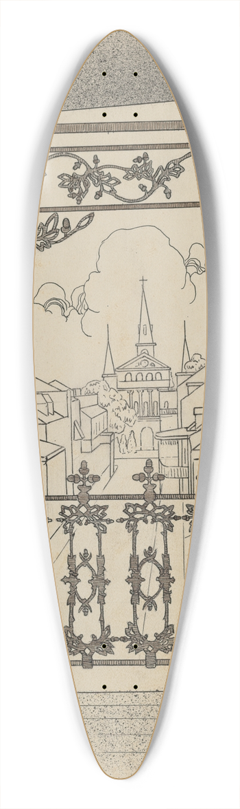 Lucien Verbeke - Iron Balcony 39.3 inch art pintail longboard deck
