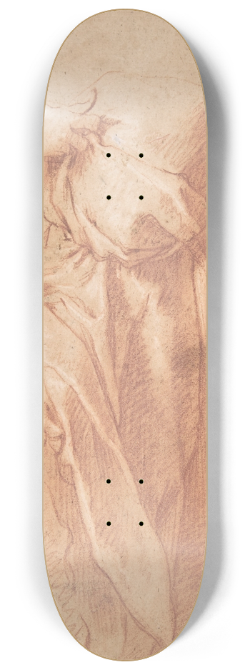 Abraham Bloemaert - Study of a Headless Draped Figure with Arms Crossed 8.25 inch art skate deck
