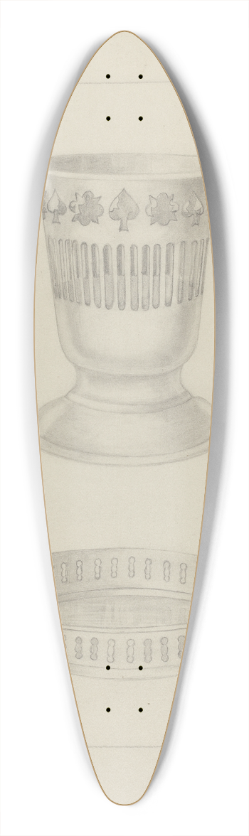 Ludmilla Calderon - Silver Glass Holder 39.3 inch art pintail longboard deck