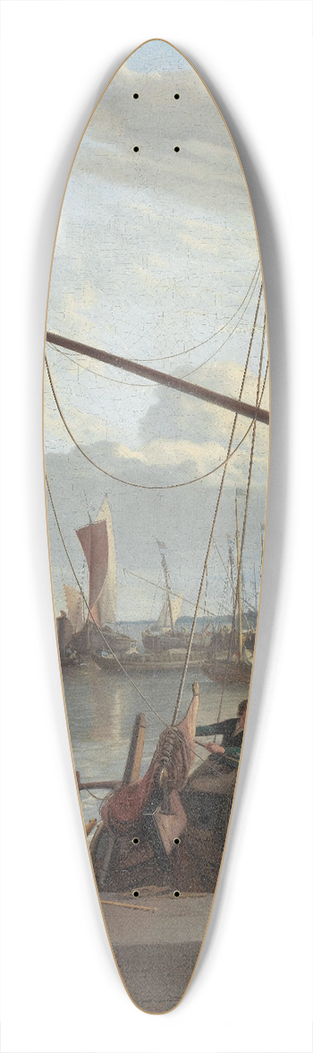 Ludolf Bakhuysen - The Y at Amsterdam, seen from the Mosselsteiger (mussel pier) 39.3 inch art pintail longboard deck