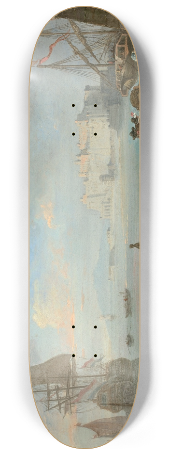 Adrien Manglard - Vue du Castel dellOvo dans la baie de Naples 8.25 inch art skate deck