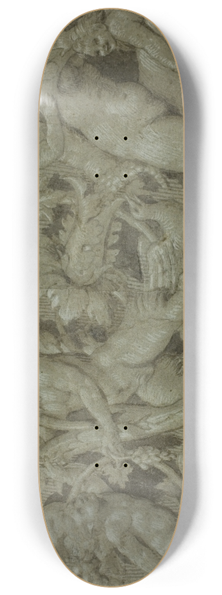 Circle of Giovanni Antonio deSacchis - Frieze with Satyr, Nymph, and Putti 8.25 inch art skate deck