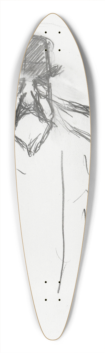 Ludvig Karsten - Mann med hatt og frakk; hode 39.3 inch art pintail longboard deck