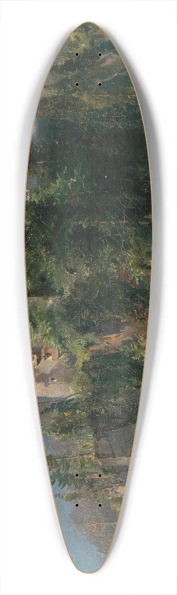 Ludwig Halauska - A View of Klamm Castle near Imst in the Inntal in Tyrol 39.3 inch art pintail longboard deck