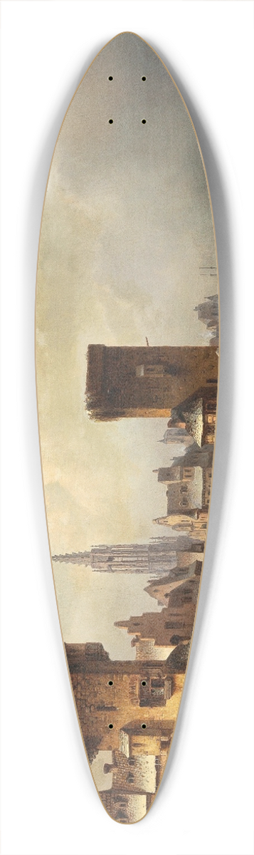 Ludwig Hermann - A View of a Canal in Winter 39.3 inch art pintail longboard deck