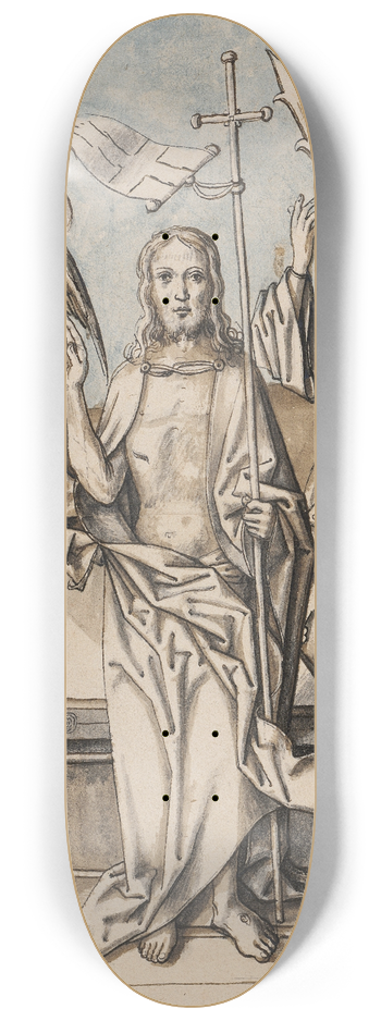 Circle Of Hans Holbein The Elder - The resurrection of Christ 8.25 inch art skate deck
