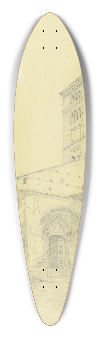 Ludwig Metz - S. Scolastica near Subiaco 39.3 inch art pintail longboard deck