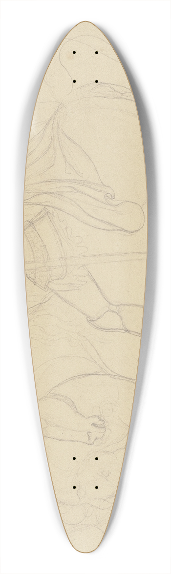 Ludwig Richter - Drei Reiter zu Pferd, gefolgt von zwei Mnnern 39.3 inch art pintail longboard deck