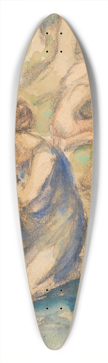Ludwig von Hofmann - Badende Figuren am Waldsee 39.3 inch art pintail longboard deck